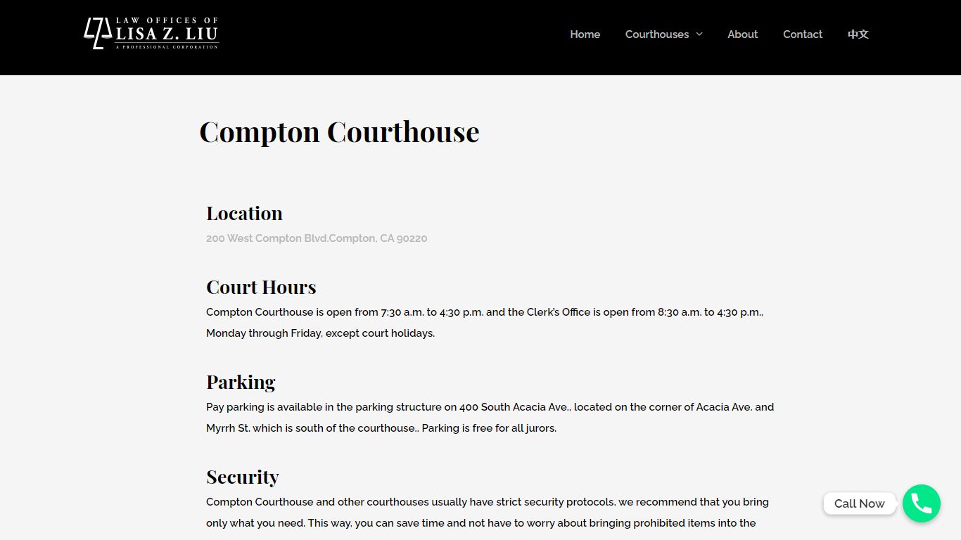 Compton Courthouse – Law Offices of Lisa Z. Liu, PC